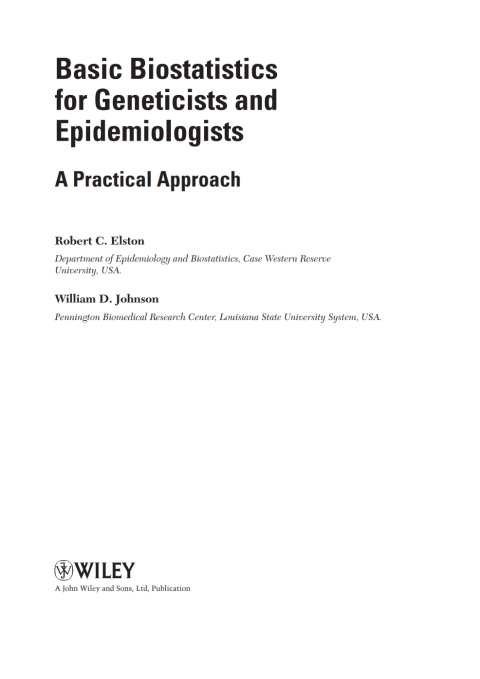 Cover image for book Basic Biostatistics for Geneticists and Epidemiologists