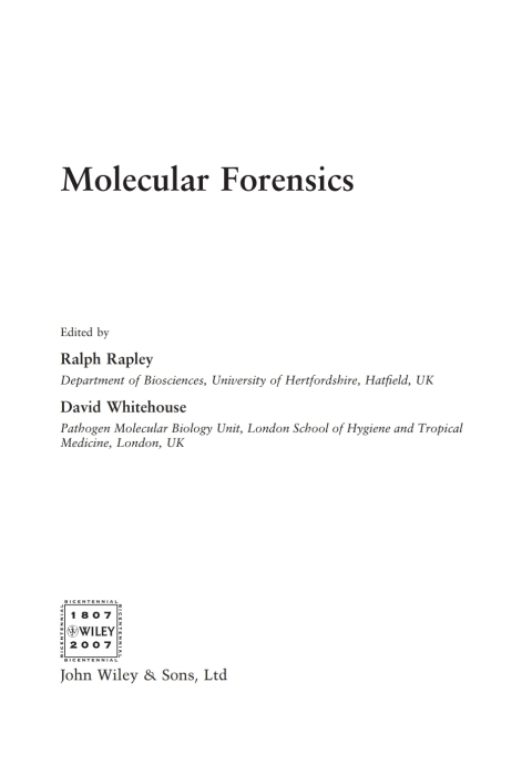 Cover image for book Molecular Forensics