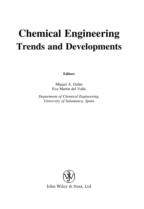 Cover image for book Chemical Engineering: Trends and Developments