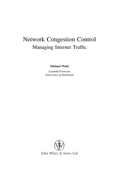 Cover image for book Network Congestion Control