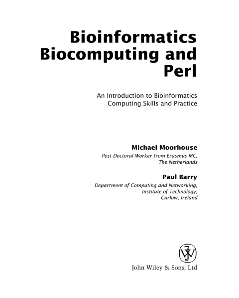 Cover image for book Bioinformatics Biocomputing and Perl
