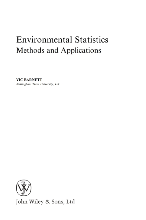 Cover image for book Environmental Statistics