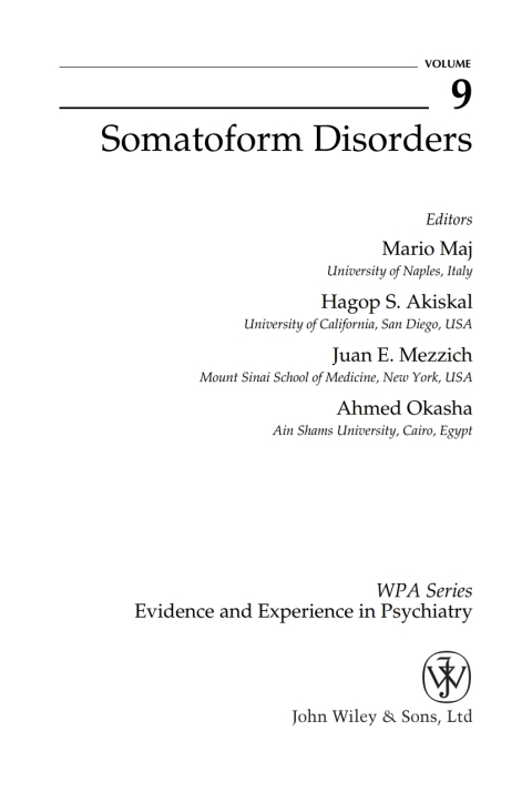 Cover image for book Somatoform Disorders