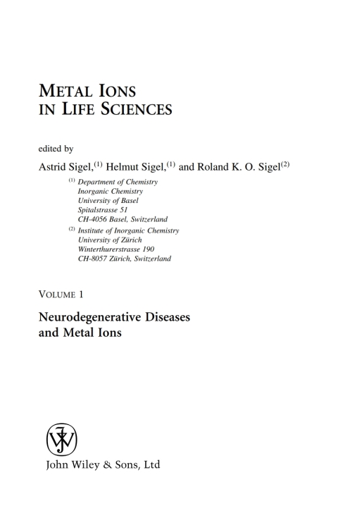 Cover image for book Neurodegenerative Diseases and Metal Ions