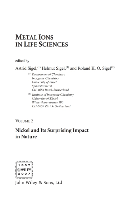 Cover image for book Nickel and Its Surprising Impact in Nature