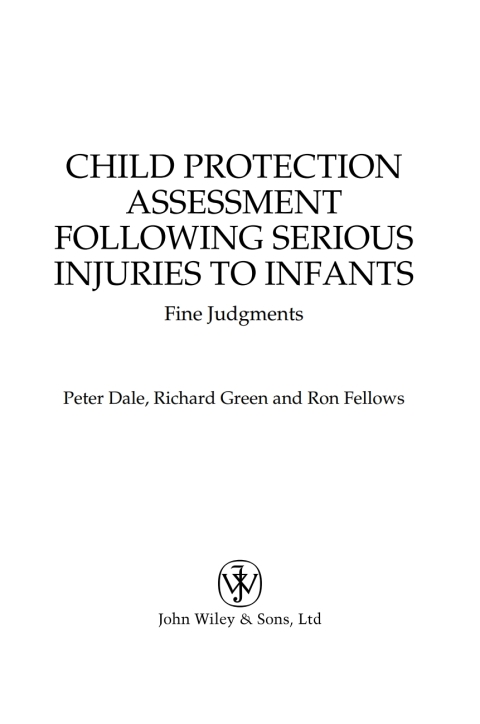 Cover image for book Child Protection Assessment Following Serious Injuries to Infants