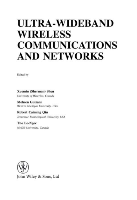 Cover image for book Ultra-Wideband Wireless Communications and Networks