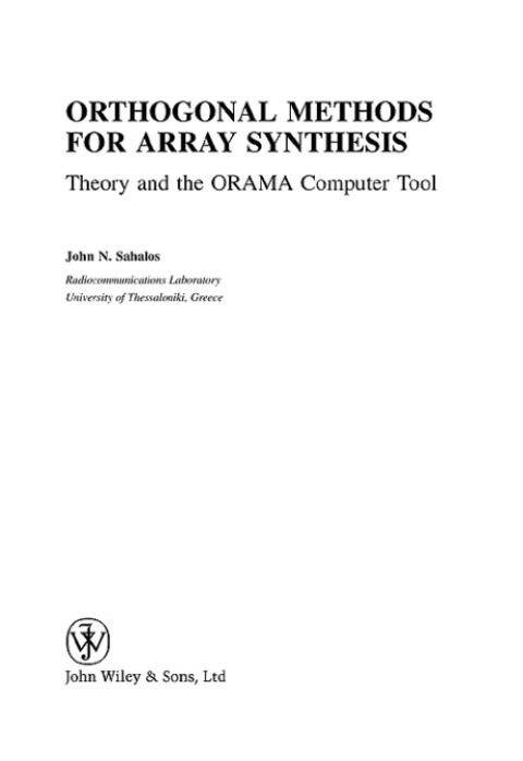 Cover image for book Orthogonal Methods for Array Synthesis