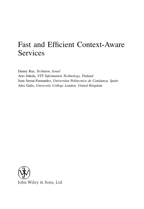 Cover image for book Fast and Efficient Context-Aware Services