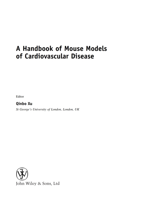 Cover image for book A Handbook of Mouse Models of Cardiovascular Disease