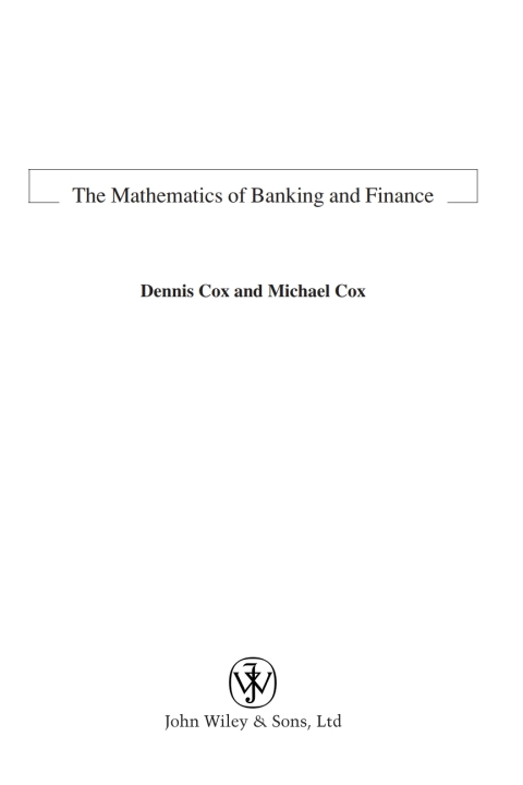 The Mathematics of Banking and Finance 