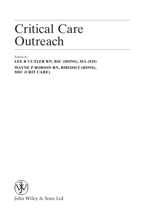 Cover image for book Critical Care Outreach