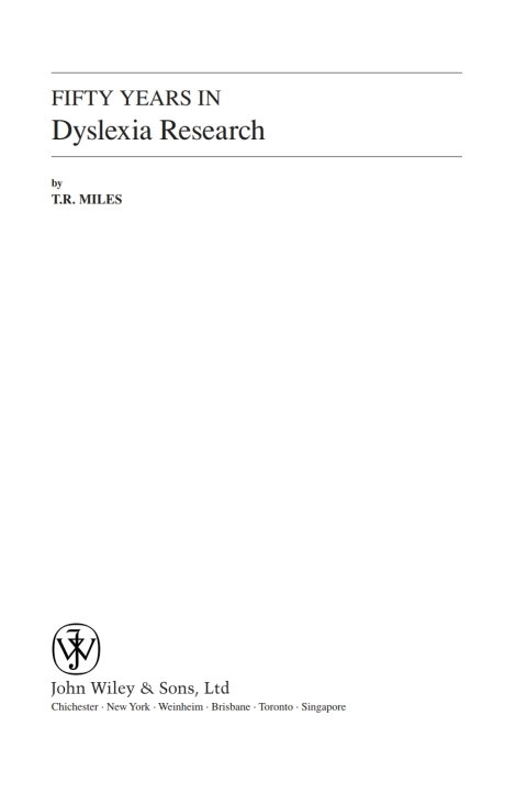 Fifty Years in Dyslexia Research 