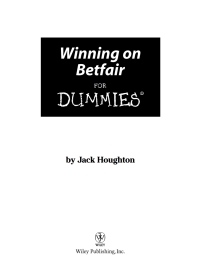 Imagen de portada: Winning on Betfair For Dummies 1st edition 9780470028568