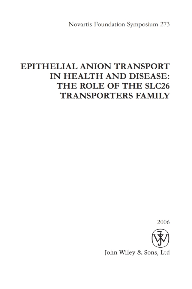 Epithelial Anion Transport in Health and Disease: The Role of the SLC26 Transporters Family