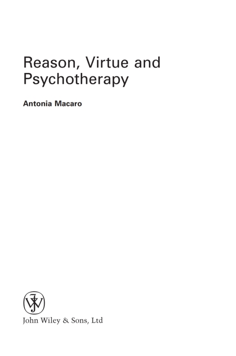 Cover image for book Reason, Virtue and Psychotherapy