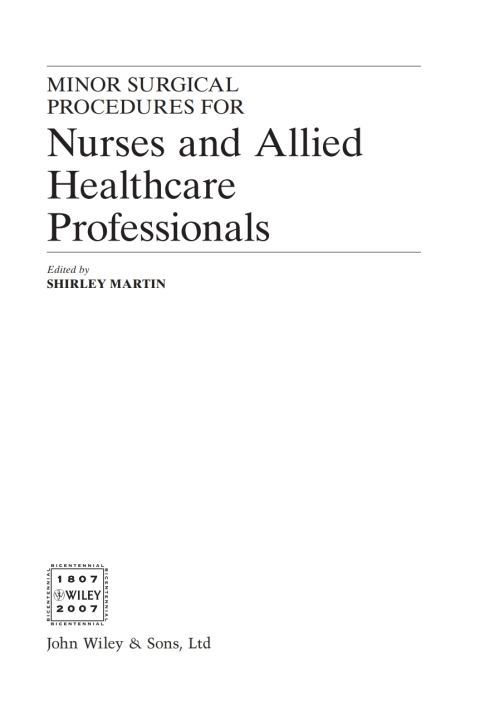 Cover image for book Minor Surgical Procedures for Nurses and Allied Healthcare Professional