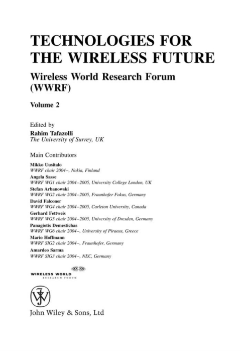 Cover image for book Technologies for the Wireless Future