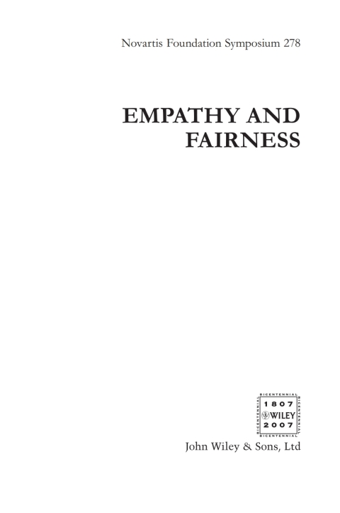 Cover image for book Empathy and Fairness