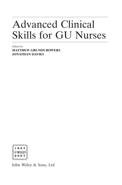Cover image for book Advanced Clinical Skills for GU Nurses