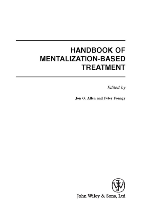 Cover image for book The Handbook of Mentalization-Based Treatment