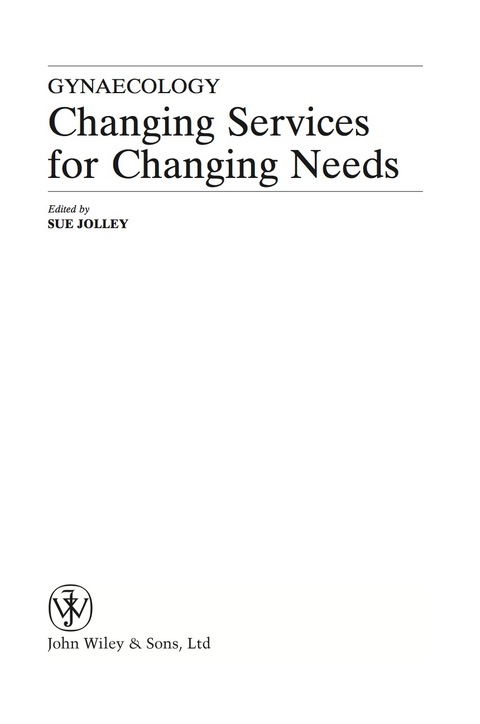 Cover image for book Gynaecology: Changing Services for Changing Needs