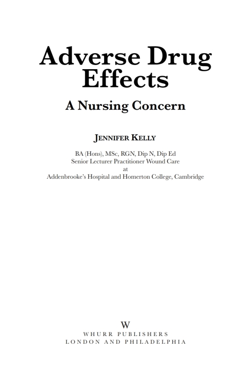 Cover image for book Adverse Drug Effects