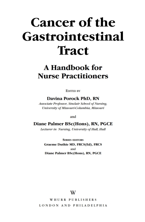 Cover image for book Cancer of the Gastrointestinal Tract: A Handbook for Nurse Practitioners