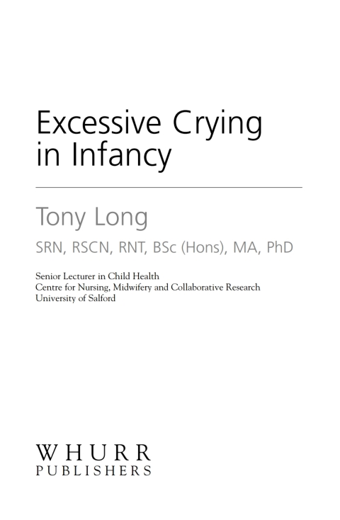 Cover image for book Excessive Crying in Infancy
