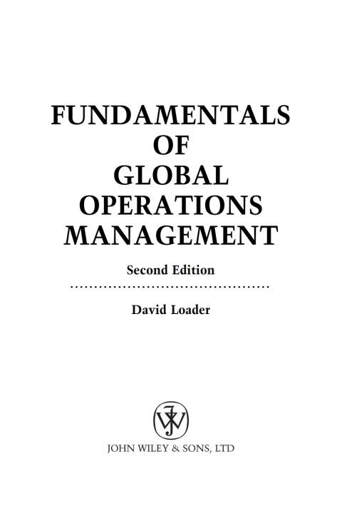 Cover image for book Fundamentals of Global Operations Management