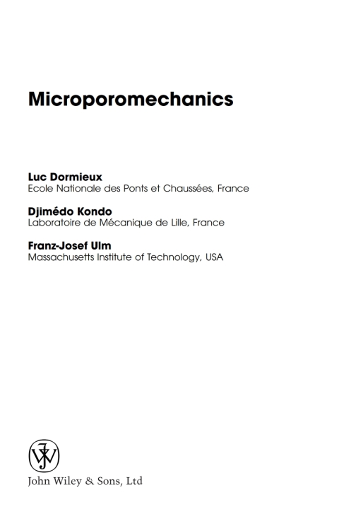 Cover image for book Microporomechanics