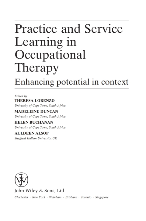 Cover image for book Practice and Service Learning in Occupational Therapy