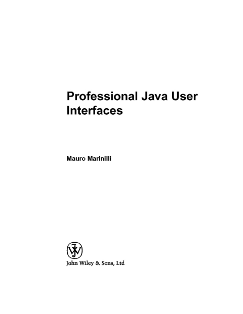 Cover image for book Professional Java User Interfaces