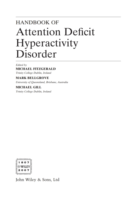 Cover image for book Handbook of Attention Deficit Hyperactivity Disorder