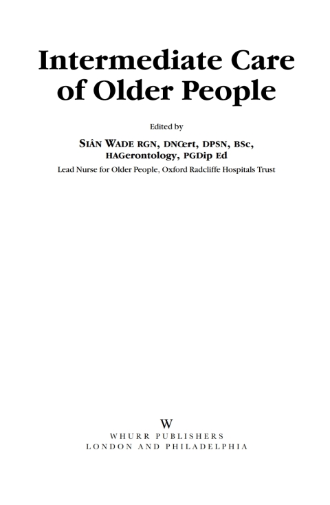 Cover image for book Intermediate Care of Older People