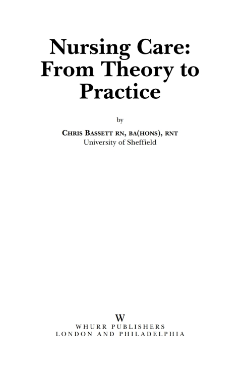Cover image for book Nursing Care