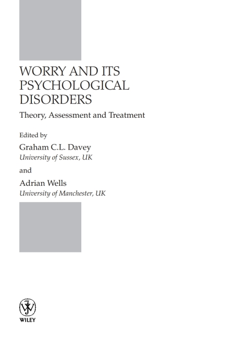 Worry and its Psychological Disorders 