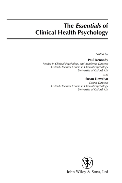 Cover image for book The Essentials of Clinical Health Psychology