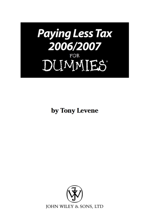 Cover image for book Paying Less Tax 2006/2007 For Dummies