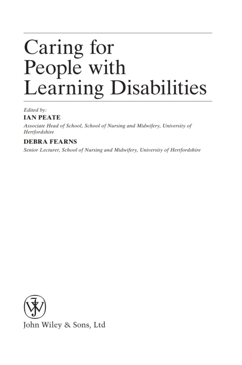 Cover image for book Caring for People with Learning Disabilities