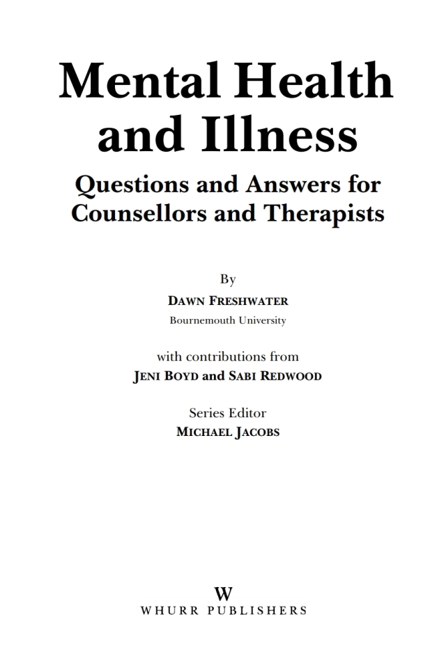 Mental Health and Illness