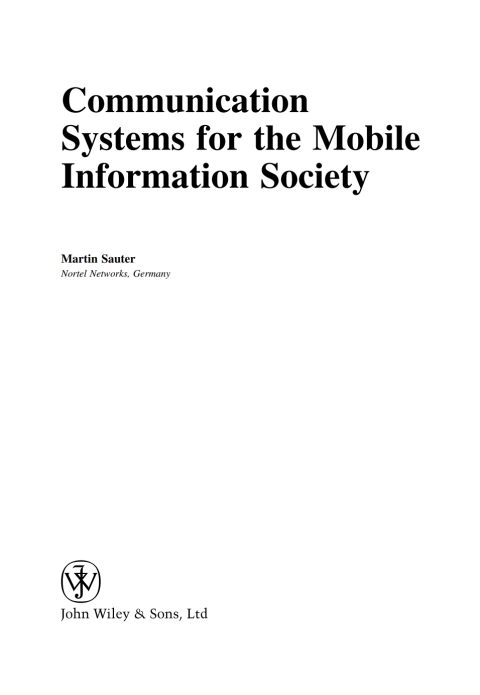 Cover image for book Communication Systems for the Mobile Information Society