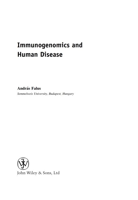 Cover image for book Immunogenomics and Human Disease