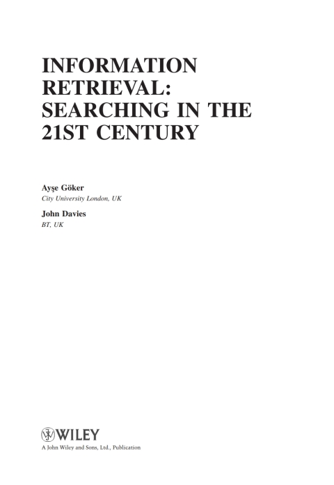 Cover image for book Information Retrieval