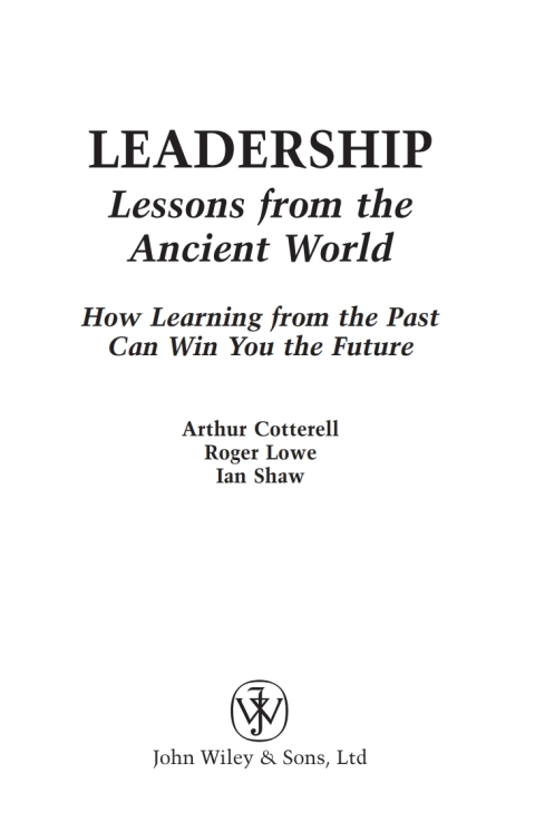 Cover image for book Leadership Lessons from the Ancient World: How Learning from the Past Can Win You the Future