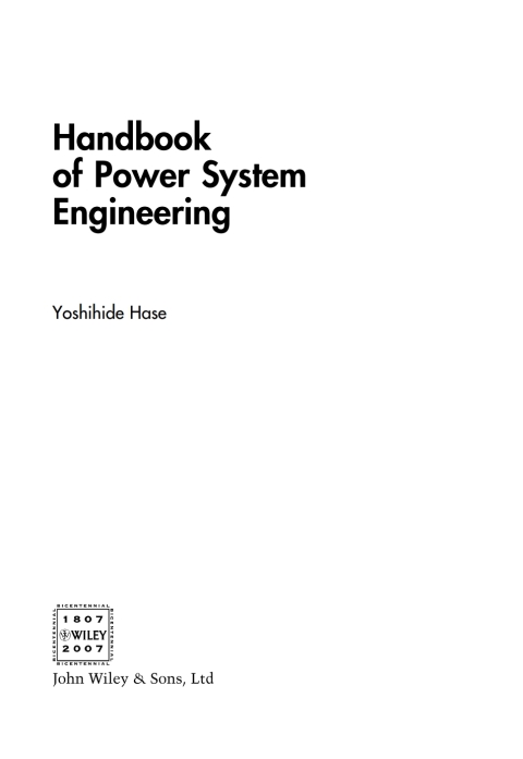 Cover image for book Handbook of Power System Engineering