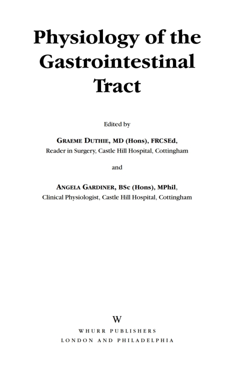 Cover image for book Physiology of the Gastrointestinal Tract