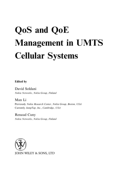 Cover image for book QoS and QoE Management in UMTS Cellular Systems