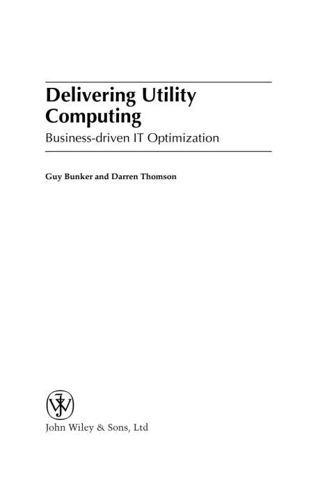 Cover image for book Delivering Utility Computing
