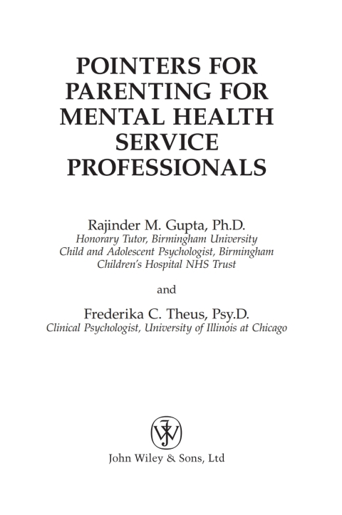 Cover image for book Pointers for Parenting for Mental Health Service Professionals